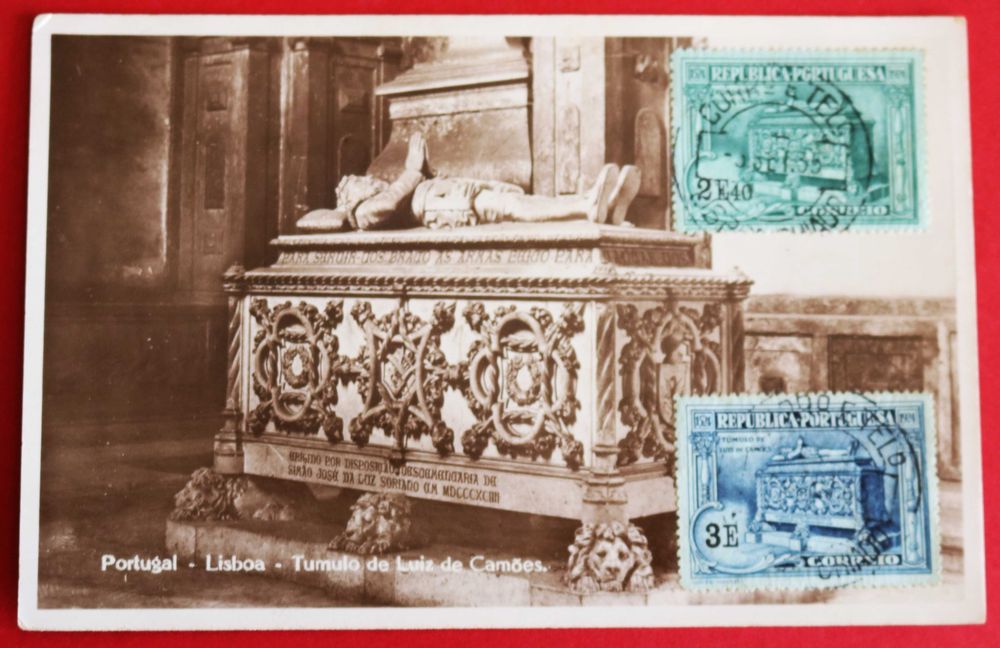Postal Máximo - Túmulo Camões c/selos do mesmo tema, 1935
