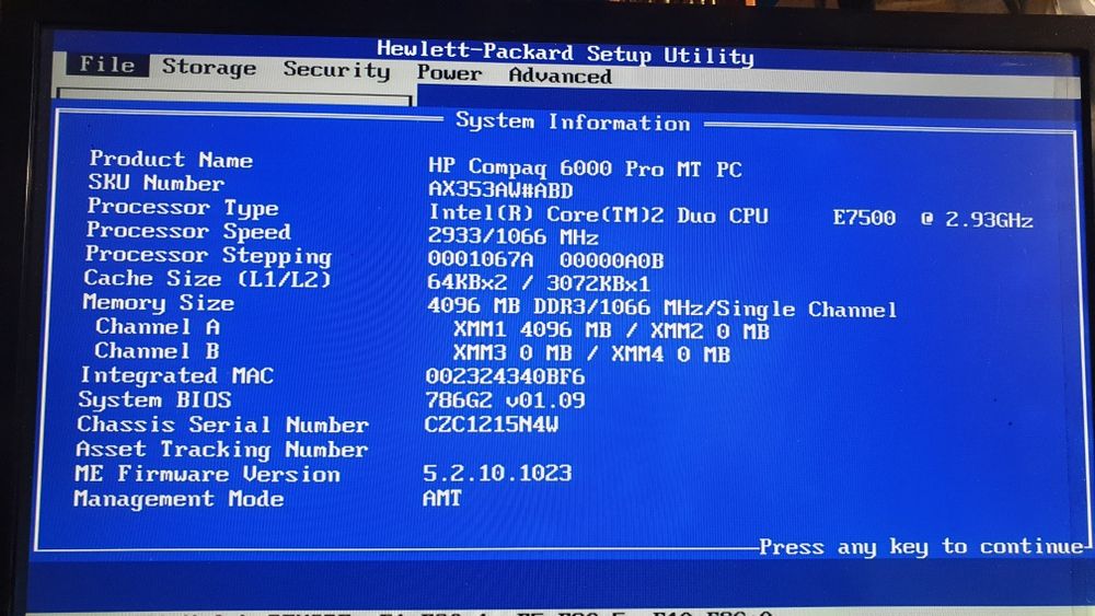 HP Compaq 6000 Pro MT PC