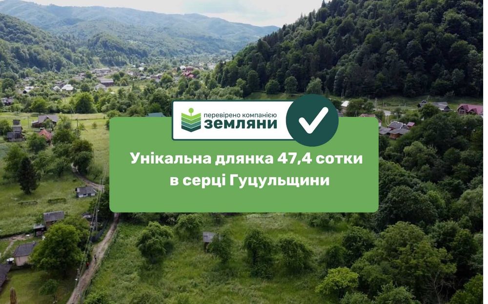 Продається земельна ділянка 47,4 сотки у селі Шешори, Косівський район, кут Мале Заріччя (5)