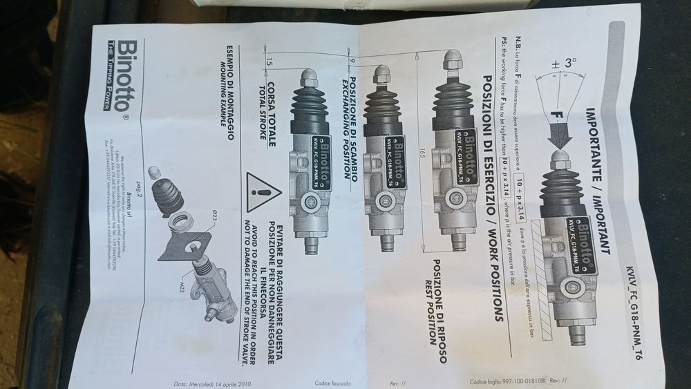 Ограничитель подъёма кузова Binotto