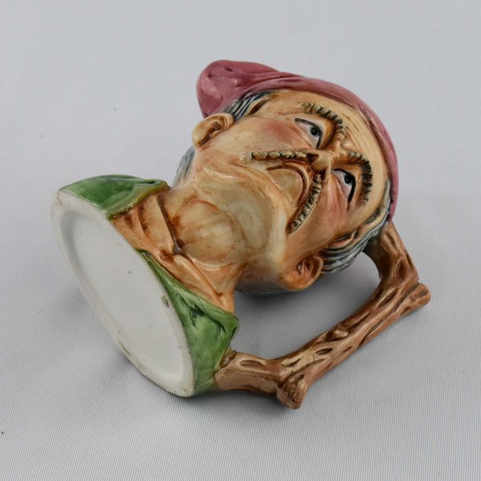 Caneca em faiança antropomórfica em forma de cabeça de homem