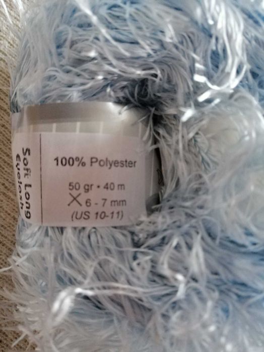 NOWA błękitna włóczka wełna motek 50 g poliester
