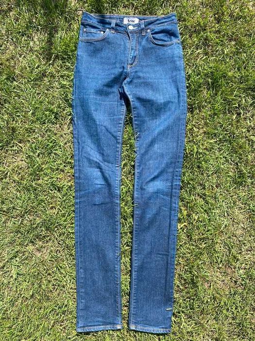 Spodnie damskie jeansy Acne 29x34 jeans navy granatowy style woman