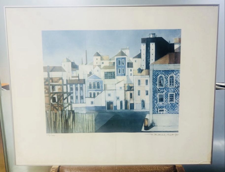 Serigrafia Tom (Thomas de Mello) – "Baixa Pombalina" (1980) – Edição Limitada