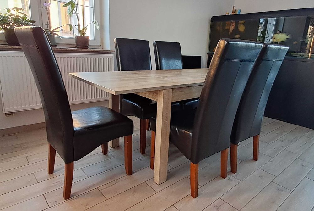 Stól sonoma dąb rozkladany  120 x 80 x 76 do 190 transport