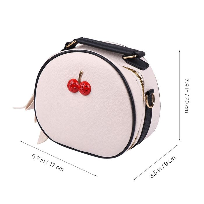 Okrągła torebka mini Cherry decor z wisieńkami wiśnie