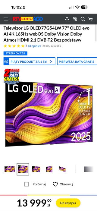 Nowy oled 77g58lw super cena karton pilot wieszak webos magic 4k uhd
