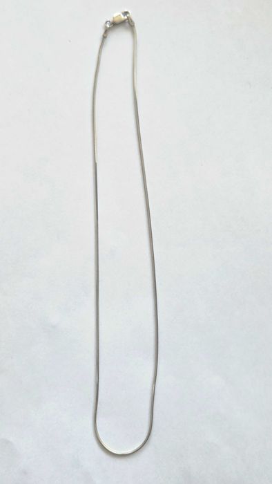 Srebrny łańcuszek włoski, żmijka 40cm