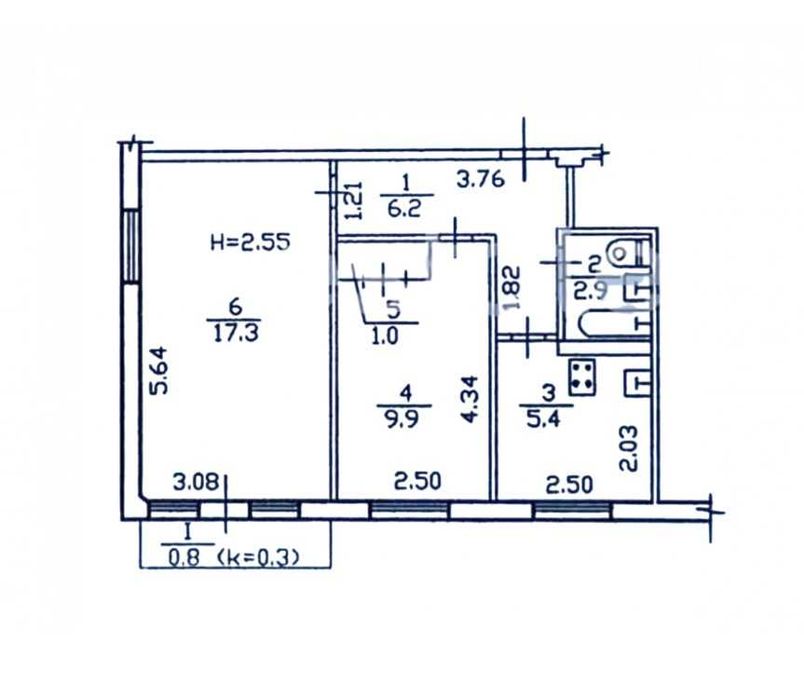 2 кім СЕРЕДНІЙ поверх район КАЛНИШЕВСЬКОГО (КОСІОРА) (718693)