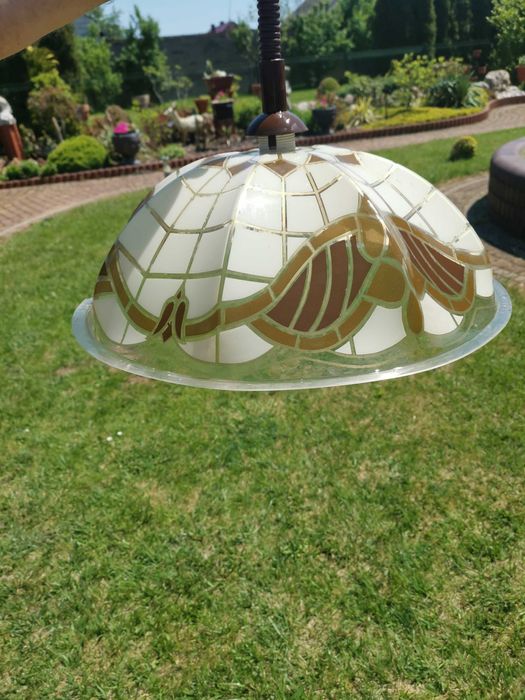 żyrandol do kuchni w kolorze brąż/beż/biel