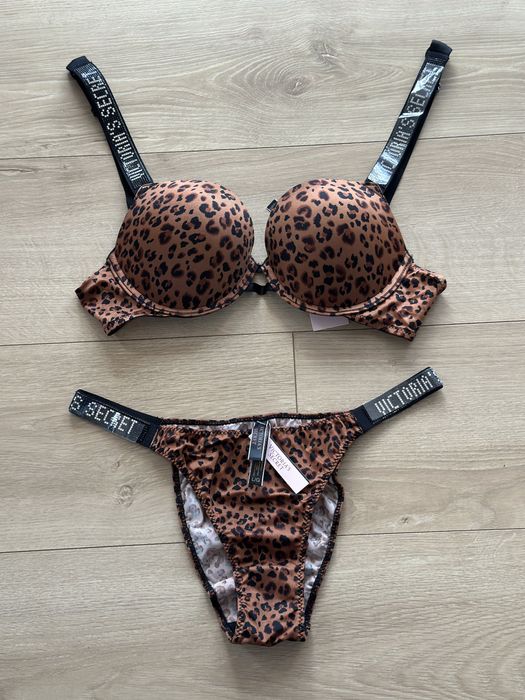 NOWY komplet bielizny Victoria’s Secret rozmiar A85 85A 38A stanik + majtki B85 85B 38B