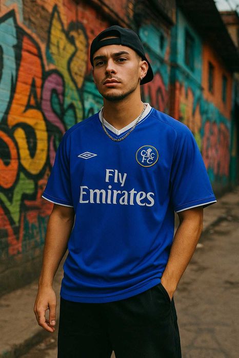 Camisola Retro Chelsea 2003/04 Umbro - Fly Emirates