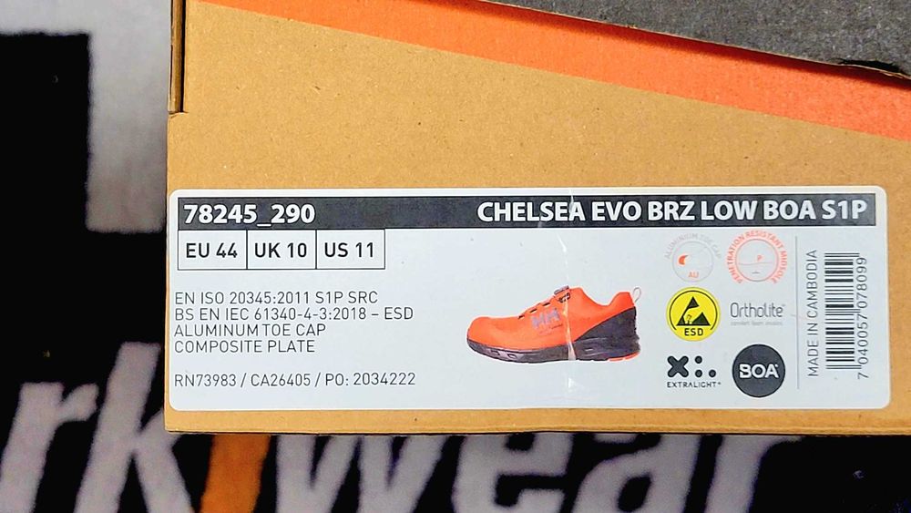 Helly Hansen buty bezpieczne CHELSEA EVOLUTION BRZ LOW BOA S1P / HH