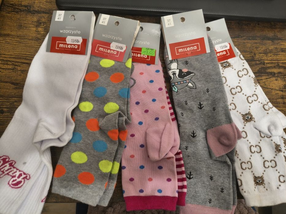 Skarpety damskie kolorowe okazyjna cena.Pakiet 5 par.