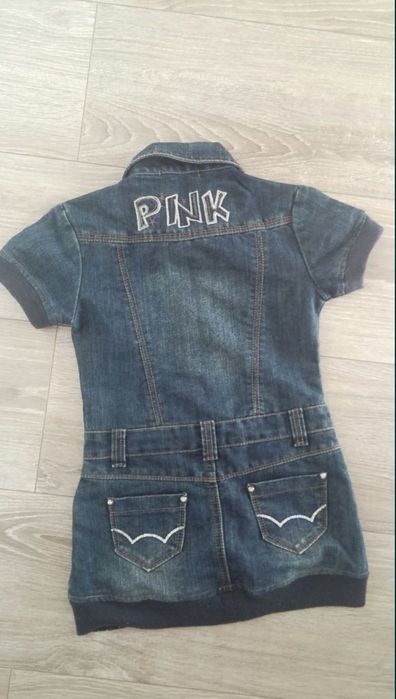 Tunika sukienka Hello Kitty 110 116 kotek dżinsowa jeans dżins pasek