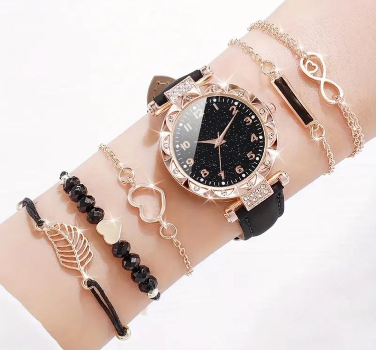 Набором 6шт новые часы и браслеты