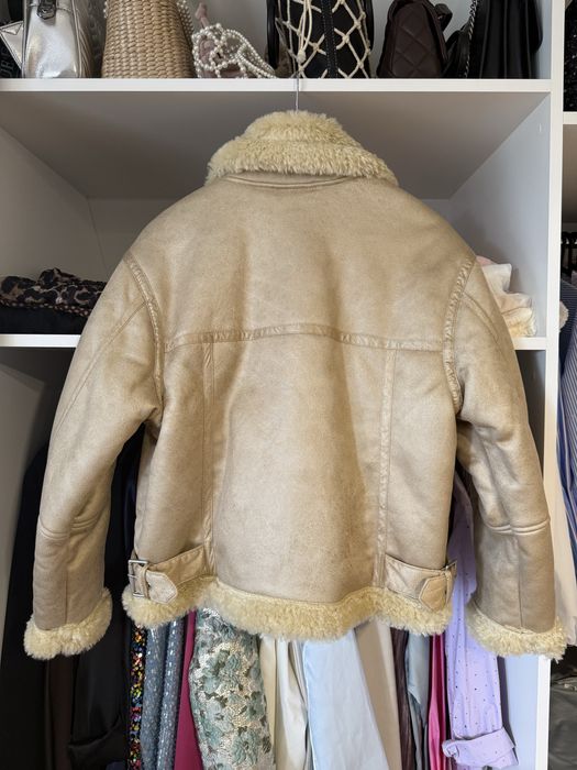 Pull&Bear nowa kurtka pilotka aviator kożuszek miś futerko beżowa zara 36 S