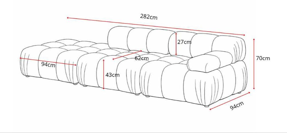 Sofa modułowa "VENUS" prawostronna 4 osobowa!