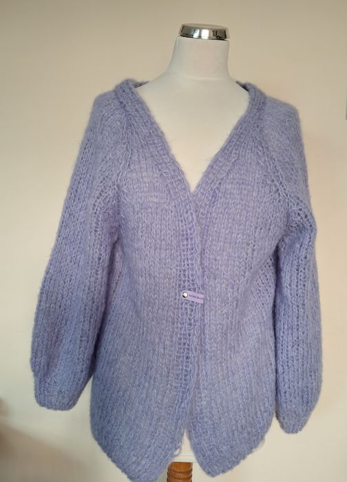 Sweter w kolorze lawendy.Alpaca.Handmade.