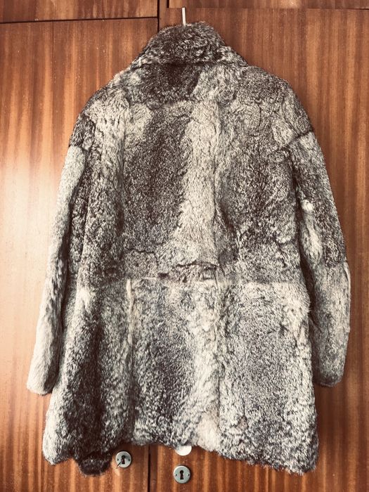 Casaco de Pele de Coelho cinzento