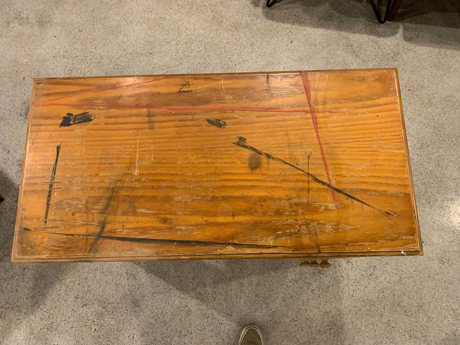 Secretária de Madeira Pinho antiga vintage