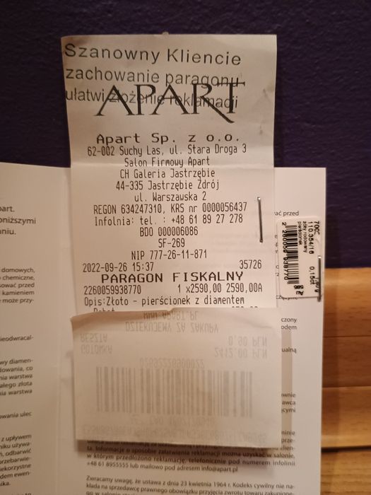 Pierścionek zaręczynowy z diamentem rozmiar 16