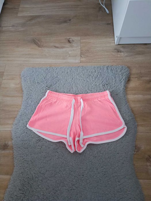 Krótkie sportowe spodenki damskie XS neonowe różowe brzoskwiniowe