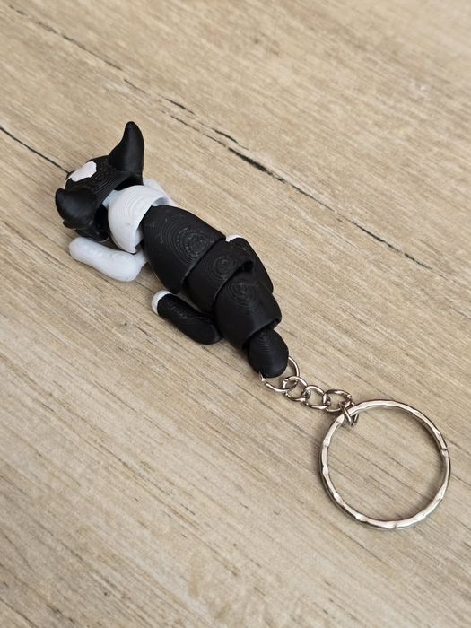 Breloczek Boston Terrier 3d - Seria Psów Brelok Druk3d fidget Keychain