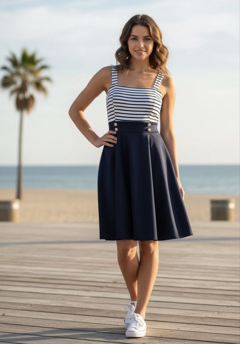 Vestido estilo marinheira Novo