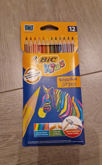 Lápis de Cor BIC Kids Evolution Stripes • 12 cores