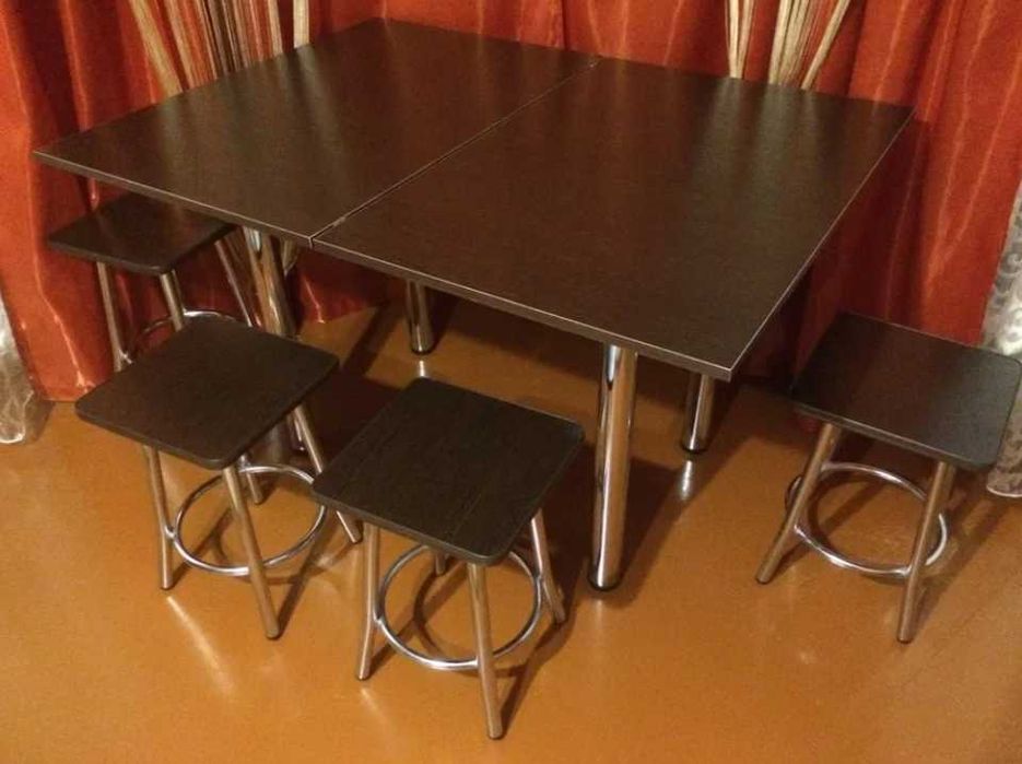 ТОП! Розкладний кухонний стіл стол кухоный роскладной металеві ніжки