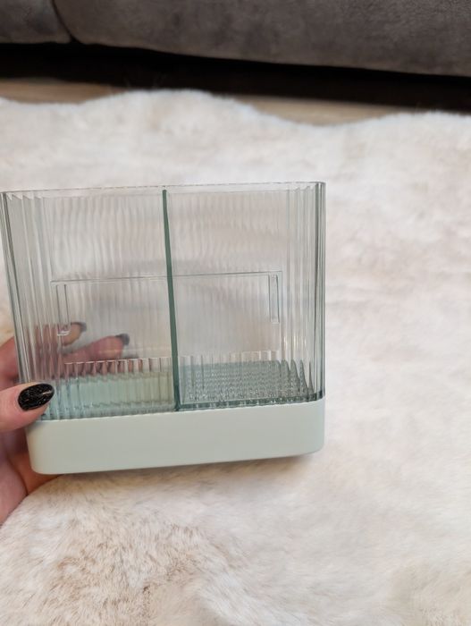 Zielony przezroczysty pojemnik do kuchni uchwyt na przybory kuchenne