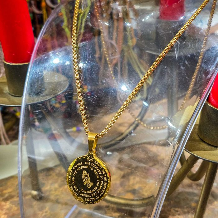 Colar Aço Inoxidável com Medalha Religiosa – Oração da Serenidade