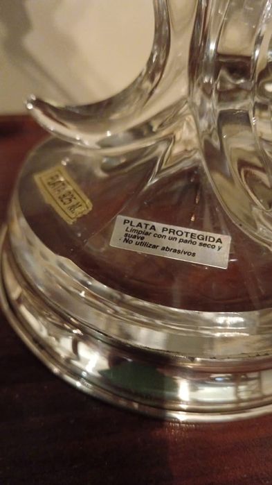 Candelabros em cristal e prata