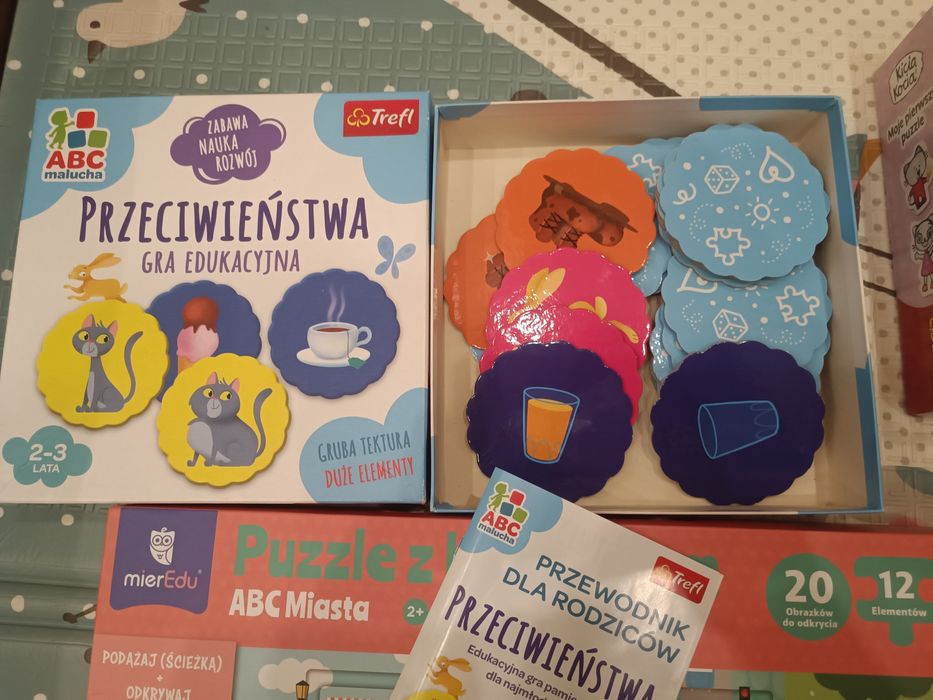 Zestaw gry 2+ puzzle układanki zagadki Trefl Czuczu Smiki Janod