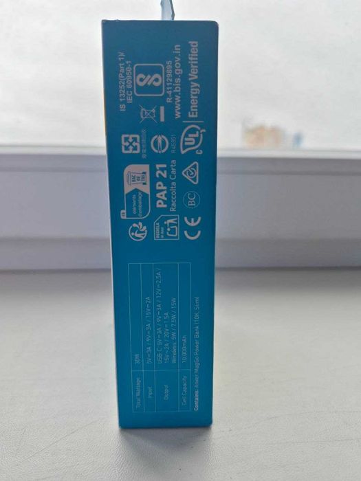 Power Bank Anker MagGo 10000mAh 15W Qi2 Ultra-Slim (A1664) — Новий!