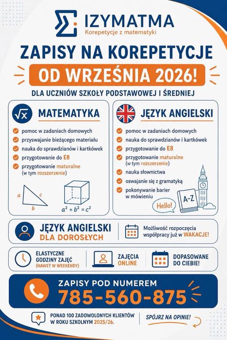Korepetycje Język angielski | matematyka
