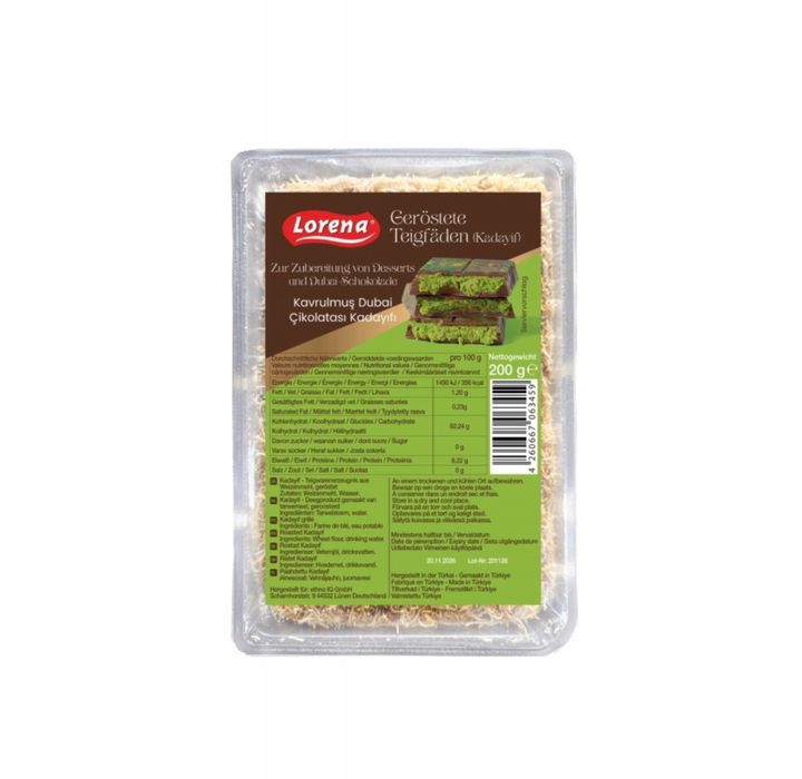 Ciasto kadayif pieczone gotowe do czekolady dubajskiej lorena 200g