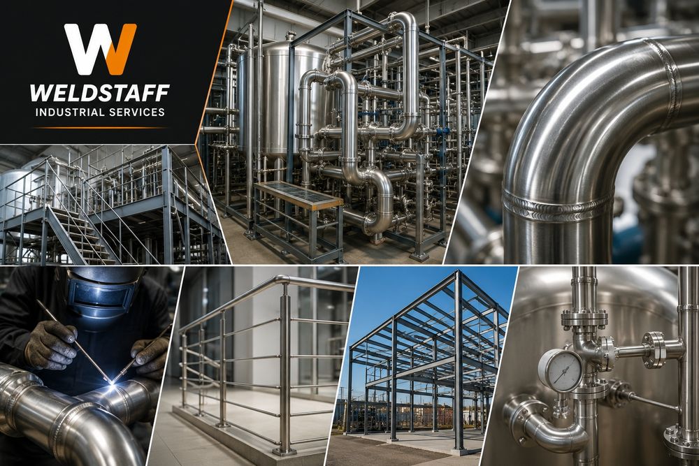 Montagens em Inox Industrial | Tubagem, Soldadura TIG e Estruturas em Inox