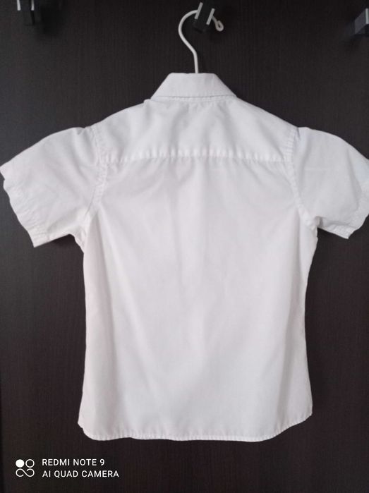 Koszula biała krótki rękaw na 5 - 6 lat