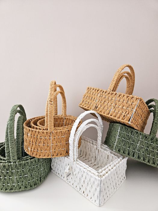 Плетені корзинки для дому, кошики для декору