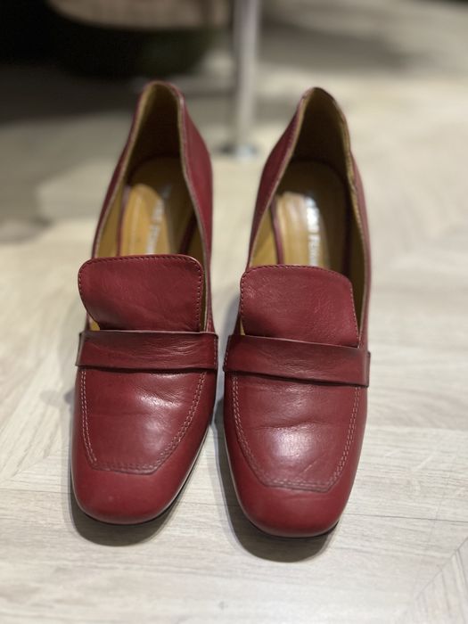 Buty ze skóry naturalnej w kolorze malinowym