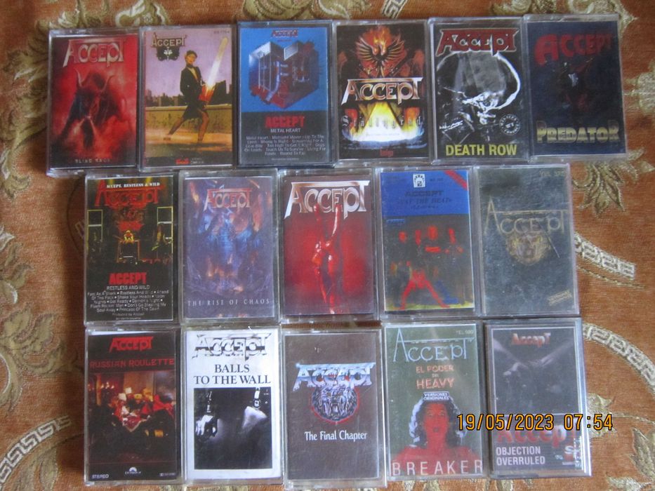 аудіокасети с записом гуртів Rammstein,Accept,Scorpions,UDO