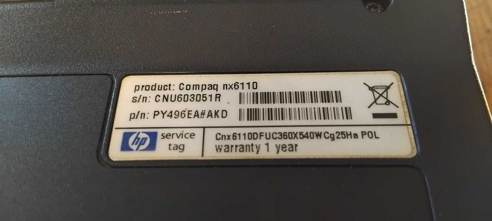 Laptop HP Compaq NX 6110