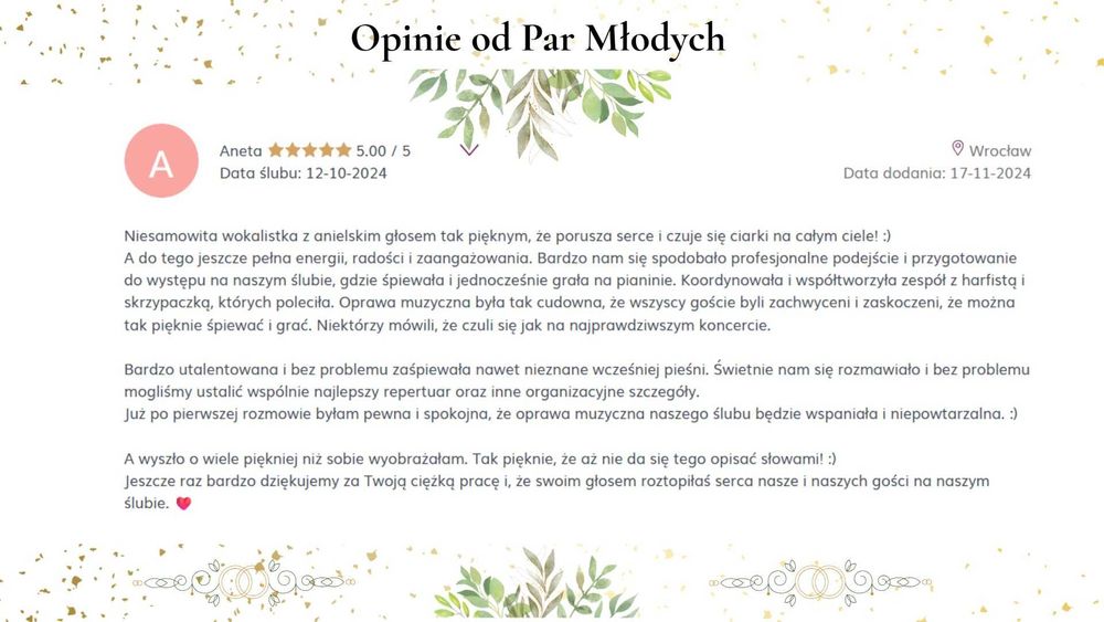 Oprawa muzyczna ślubu