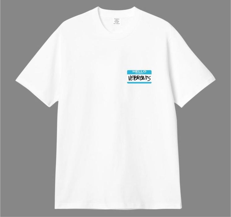 Мужские футболки Vetements HELLO Logo унисекс  Ветементс Ветмо