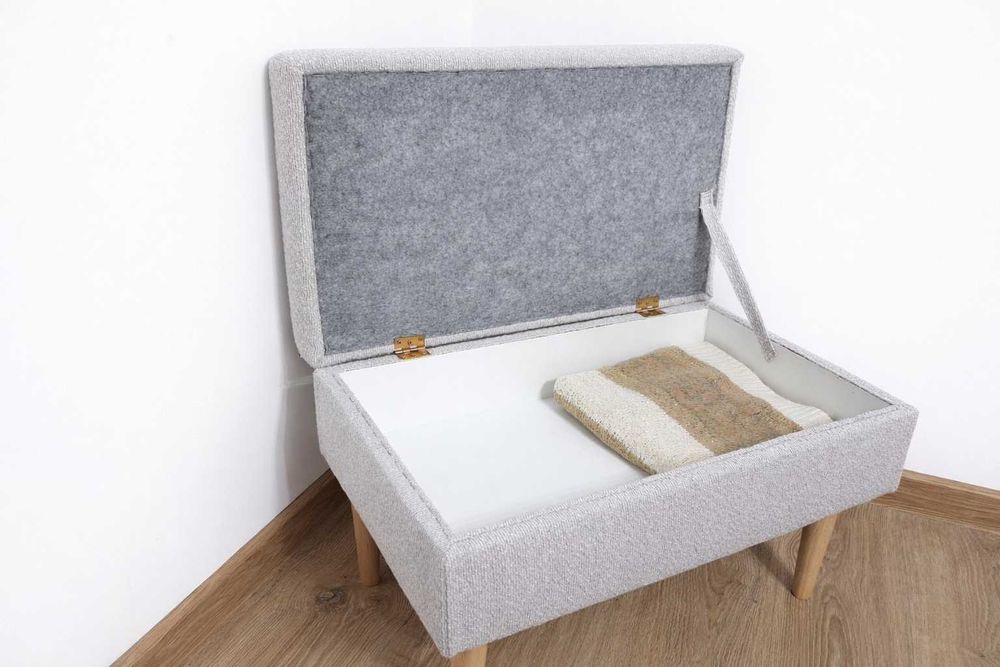 pufa otwierana 60cm podnóżek taboret tapicerowana schowek pojemnik