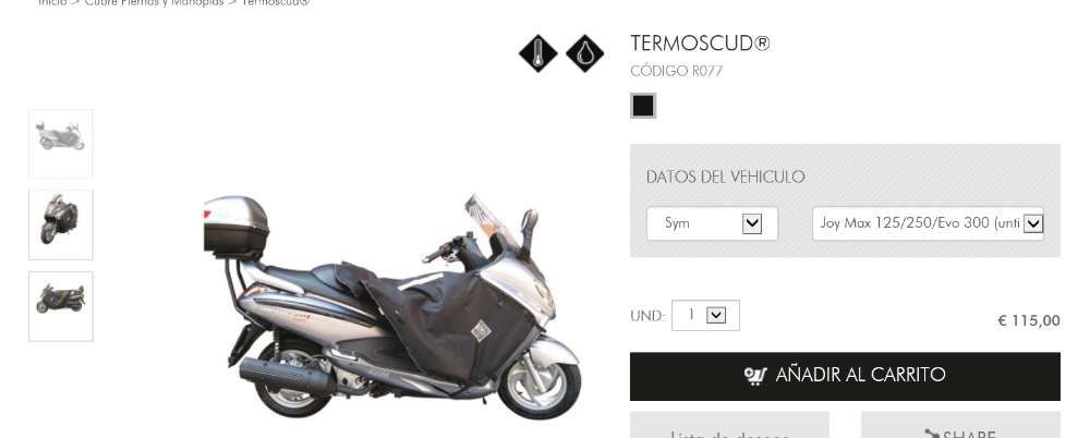 manta tucano urbano R-077 Sym joymax 125 250/evo 300/RV