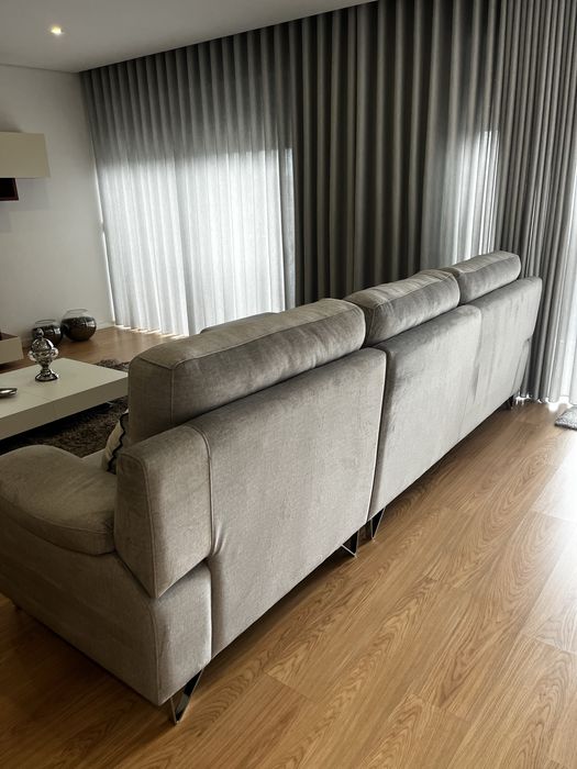 Sofá cinzento como novo 310x95cm - microfibra