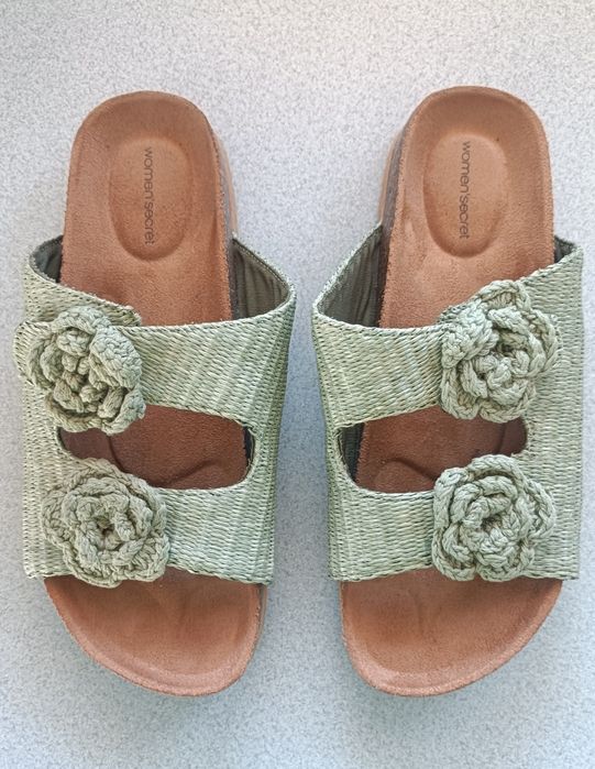 Klapki / sandały damskie women'secret MMT FLOWER BIO GREEN